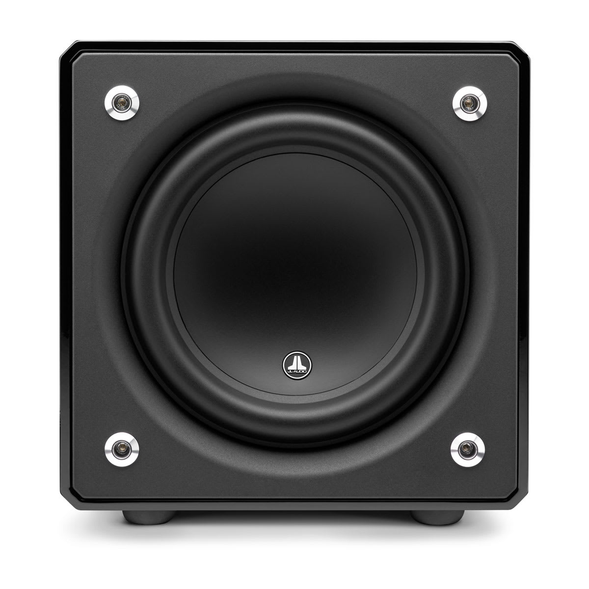 JL Audio E-Sub e110 in Gloss Black, front without grille