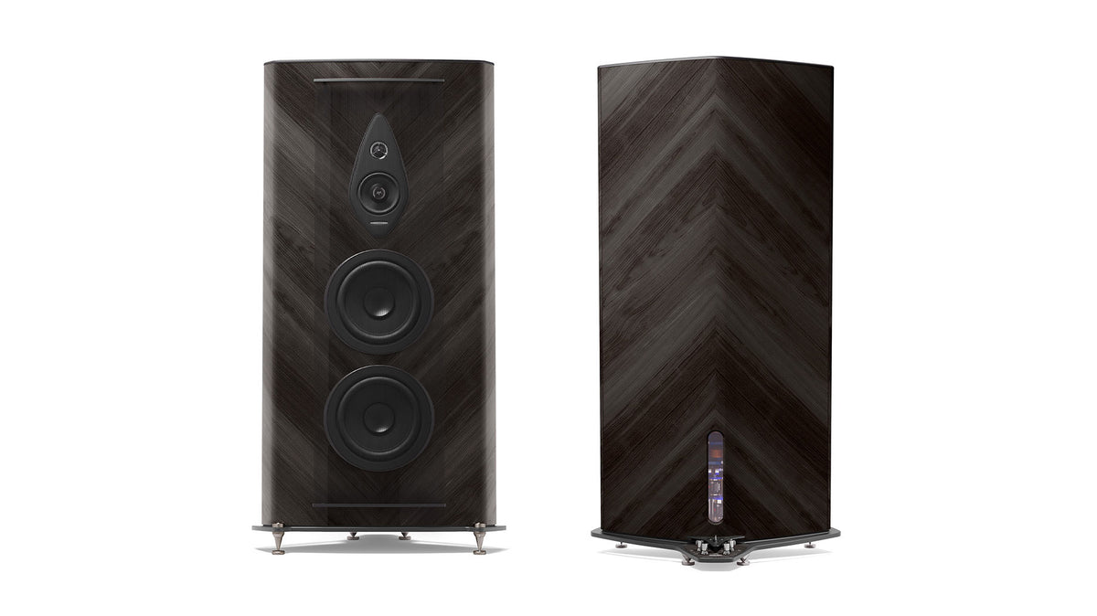 Sonus Faber Stradivari G2 in Graphite, front and side