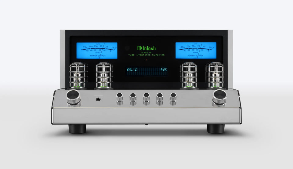Front view of the McIntosh MA2375 vacuum tube integrated amplifier