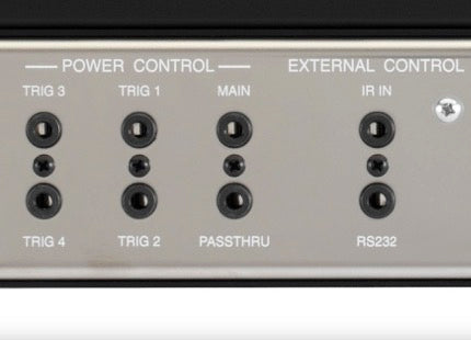 Magnified C55 rear panel showing POWER CONTROL and MAIN